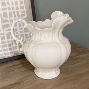 1975 Arnels Pitcher, bone ivory cream , 8" T x 8" W w/Handle